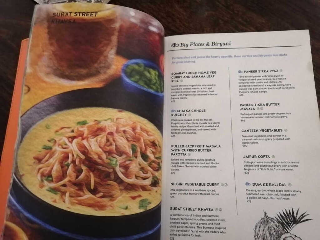 Bombay Brasserie Colabaのメニュー